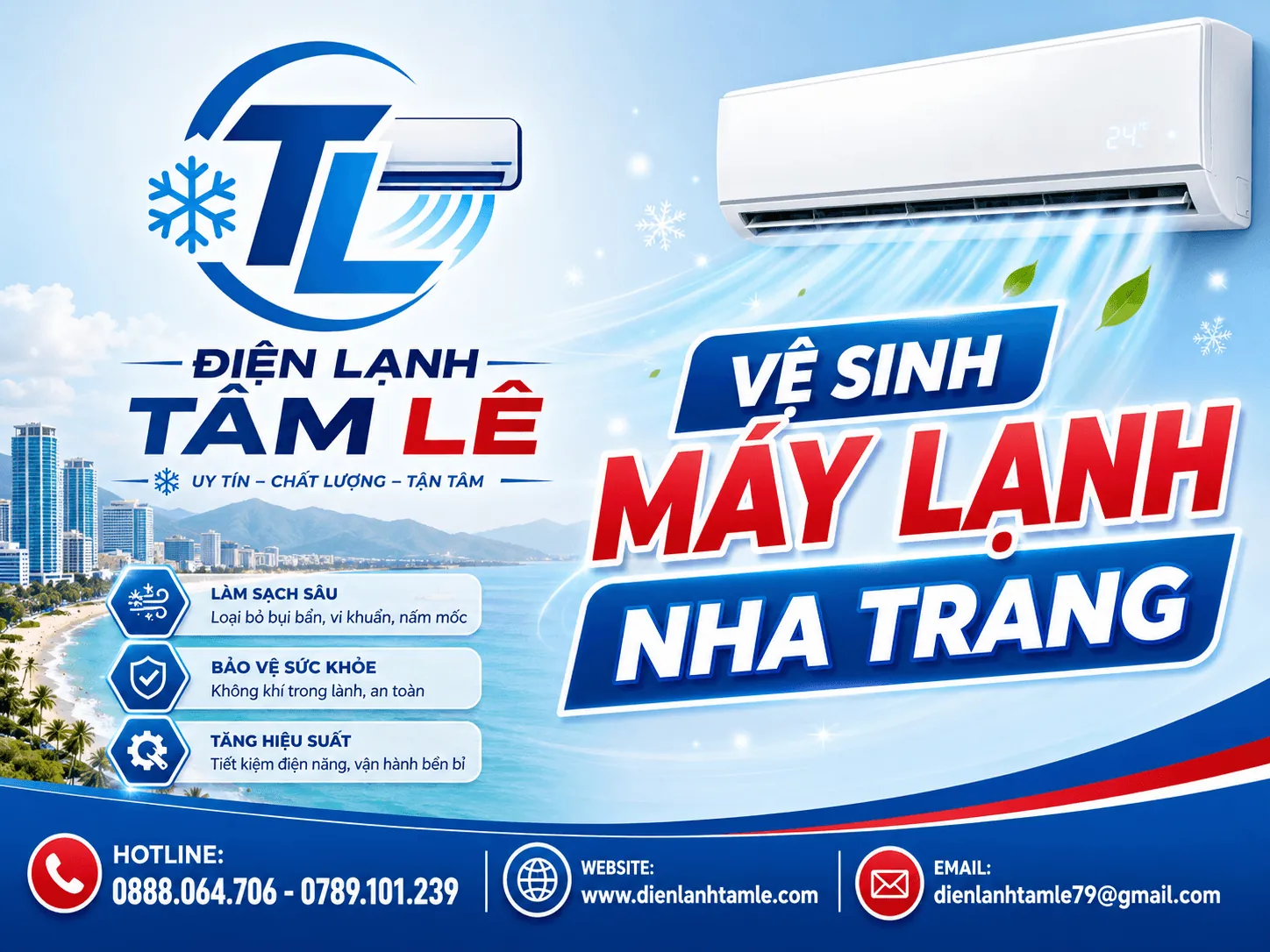 Vệ sinh máy lạnh Nha Trang - Điện Lạnh Tâm Lê